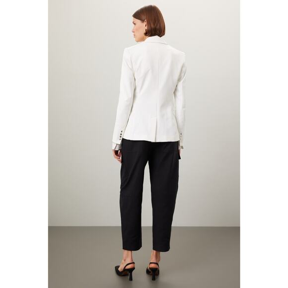 Veronica Beard White Scuba Zip Pocket Dickey Office Travel Blazer Jacket Size 6 - Picture 2 of 16